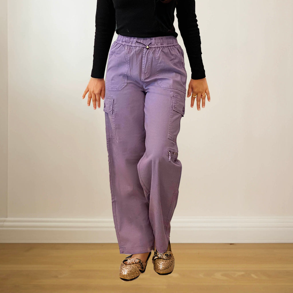 Lavender Straight Cargo Pants - I Z F