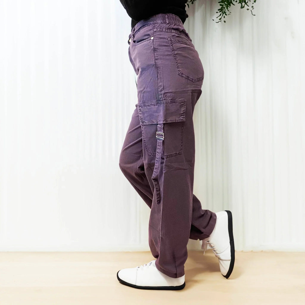 Mauve Straight Cargo Pants - I Z F