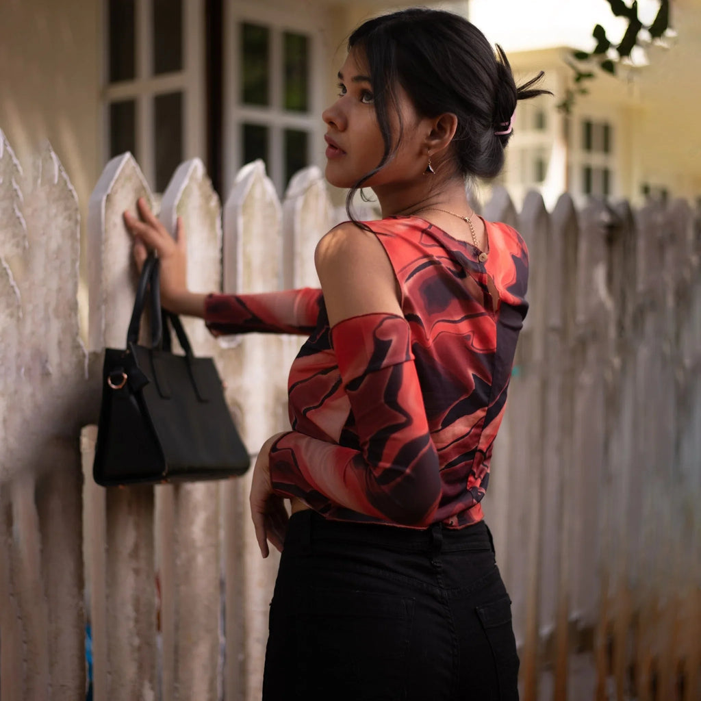 Mesh Top with Glove - Sleeve - I Z F