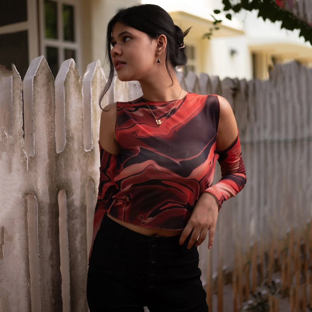 Mesh Top with Glove - Sleeve - I Z F