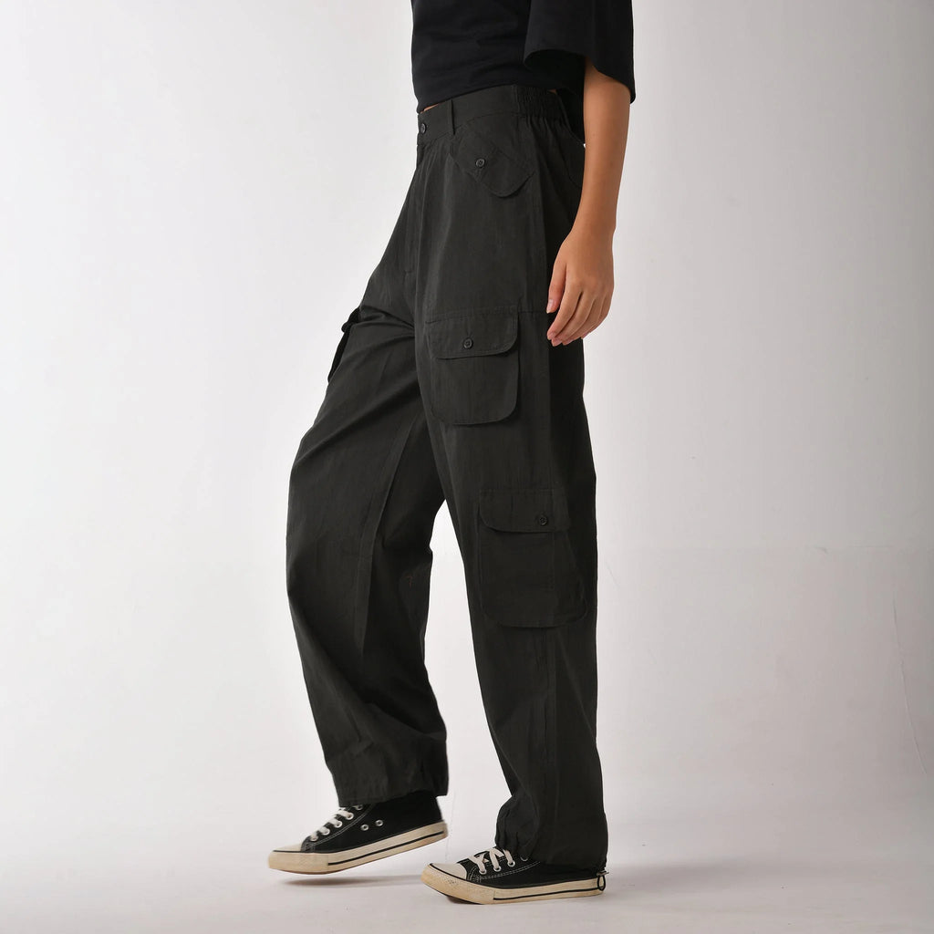 Olive baggy fit cargo pant with belt - I Z F