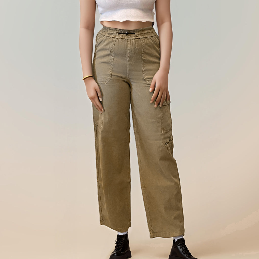 Olive Straight Cargo Pants - I Z F