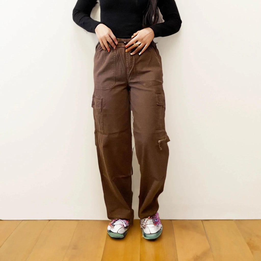 Olive Straight Cargo Pants - I Z F