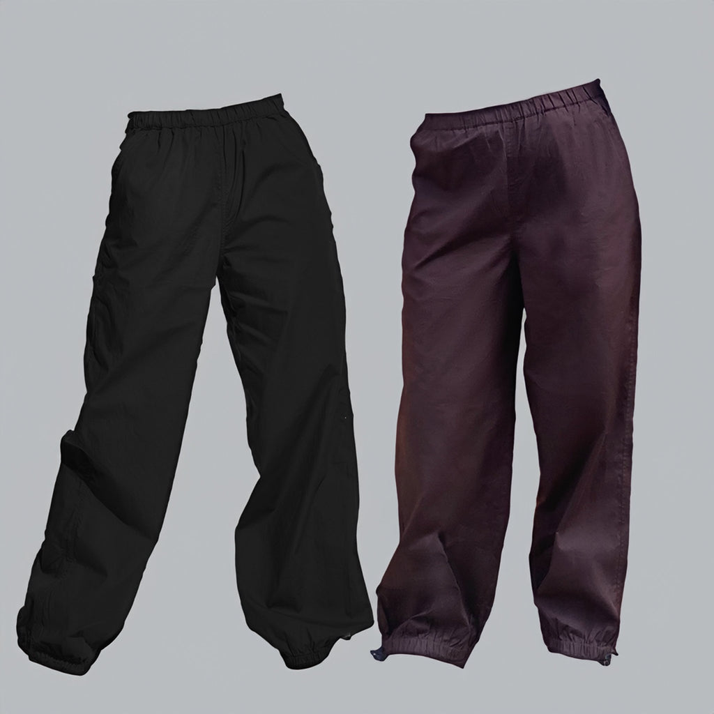 Parachute pant Combo - Black & Brown - I Z F