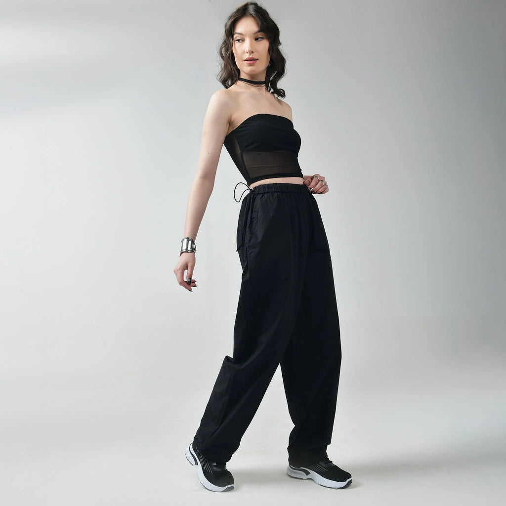 Parachute pant Combo - Black & Brown - I Z F