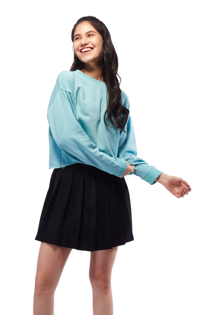 Pink Crop Casual Sweatshirt - I Z F