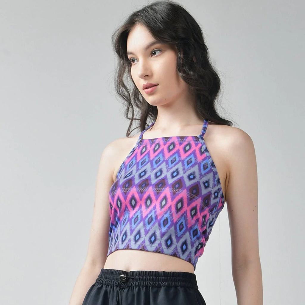 Pink Halter Top - Aztec print - I Z F
