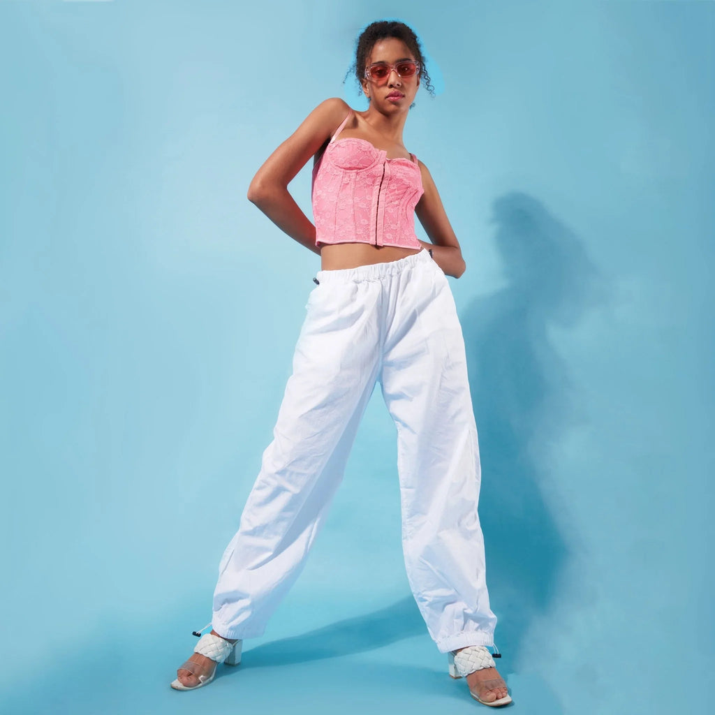 Pink Lace Corset Top - I Z F