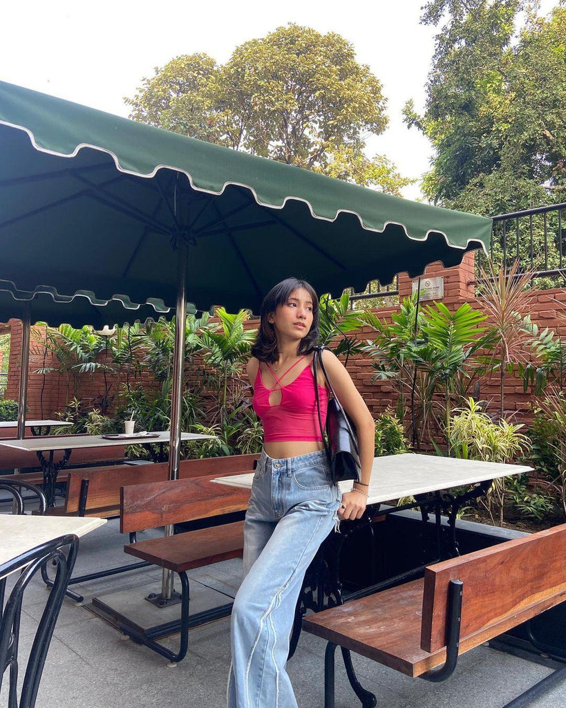 Pink Mesh Tank Top - I Z F