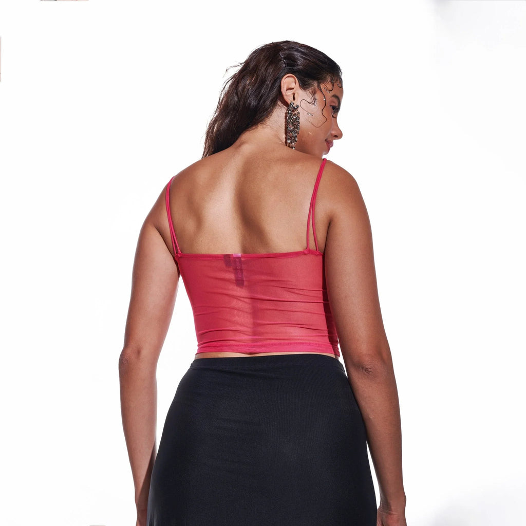 Pink Mesh Tank Top - I Z F
