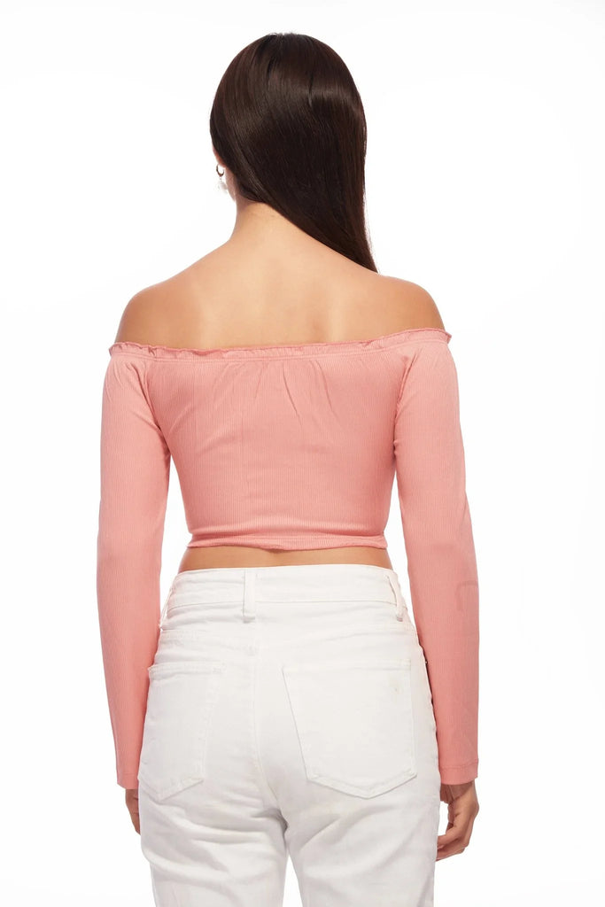 Pink Off - Shouldered Lace - up Top - I Z F