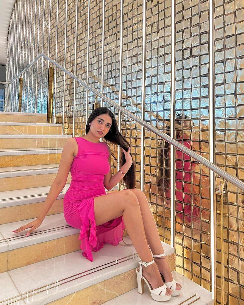 Pink Ruffle Dress - I Z F