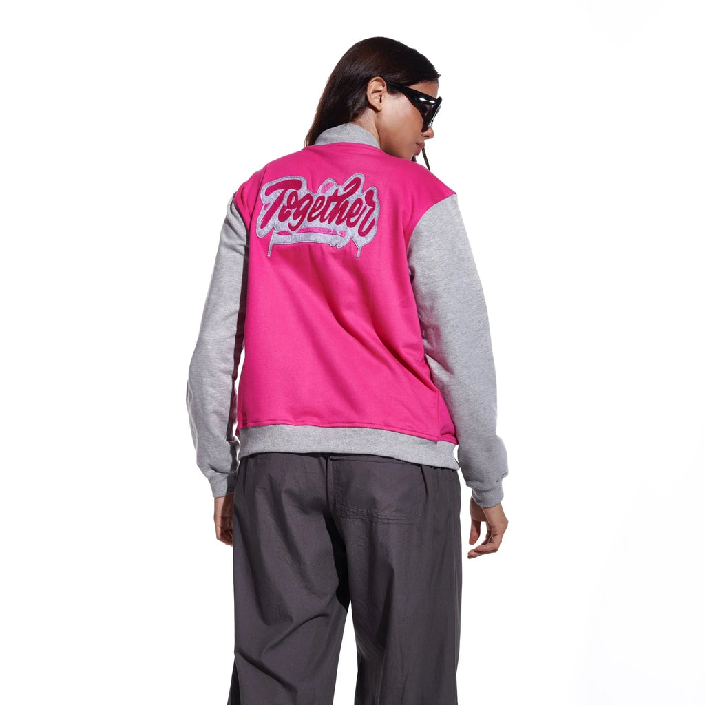 Pink Unisex Varsity Jacket - I Z F