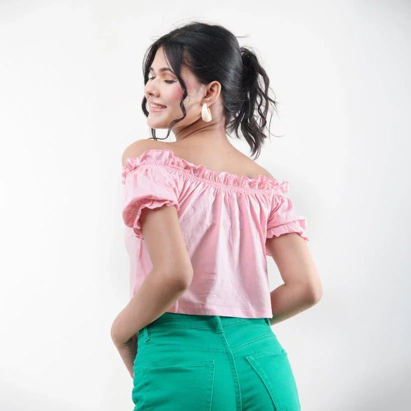 Plain Knit Crop Top - I Z F