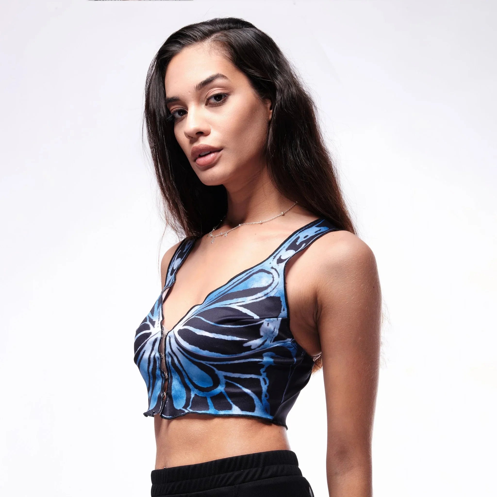 Printed Butterfly Crop Top – I Z F
