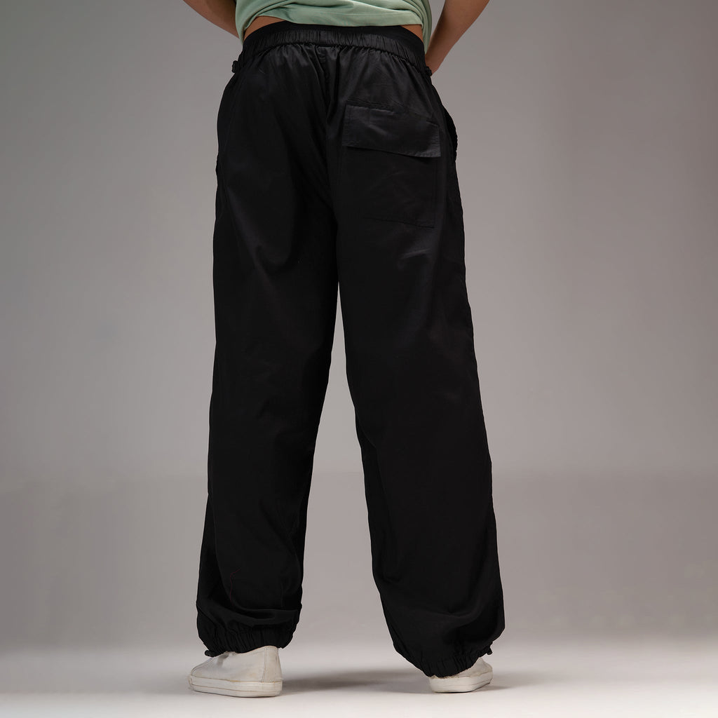 Printed "Limited edition" Parachute Pants for Men in Black - I Z F