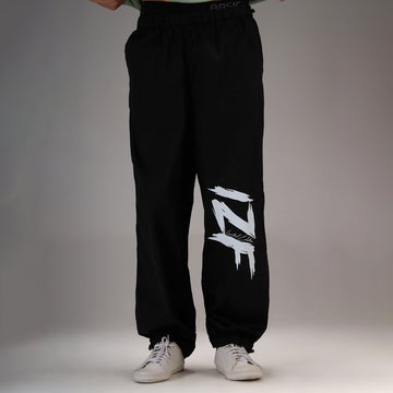 Printed "Limited edition" Parachute Pants for Men in Black - I Z F