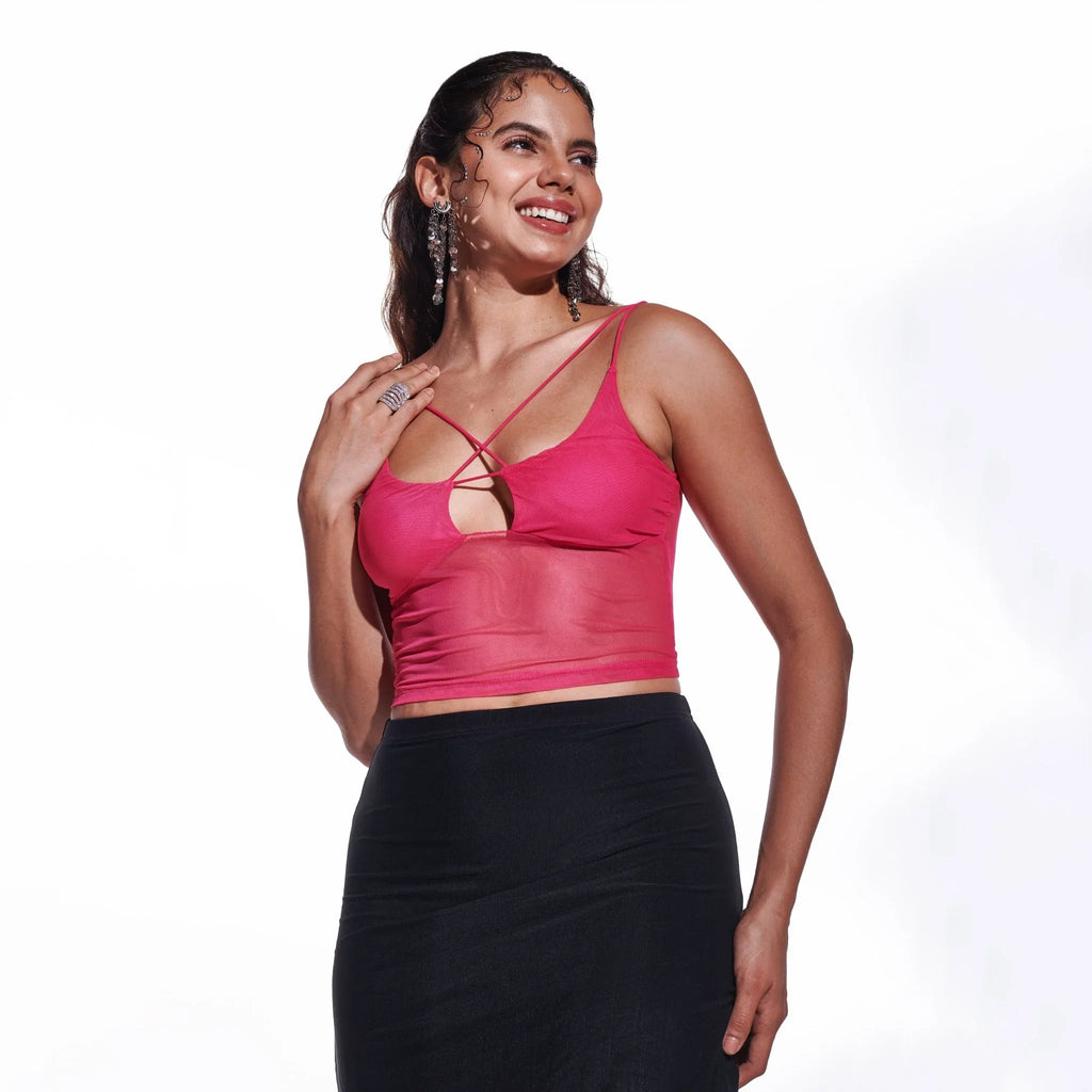 Printed Mesh Tank Top - I Z F