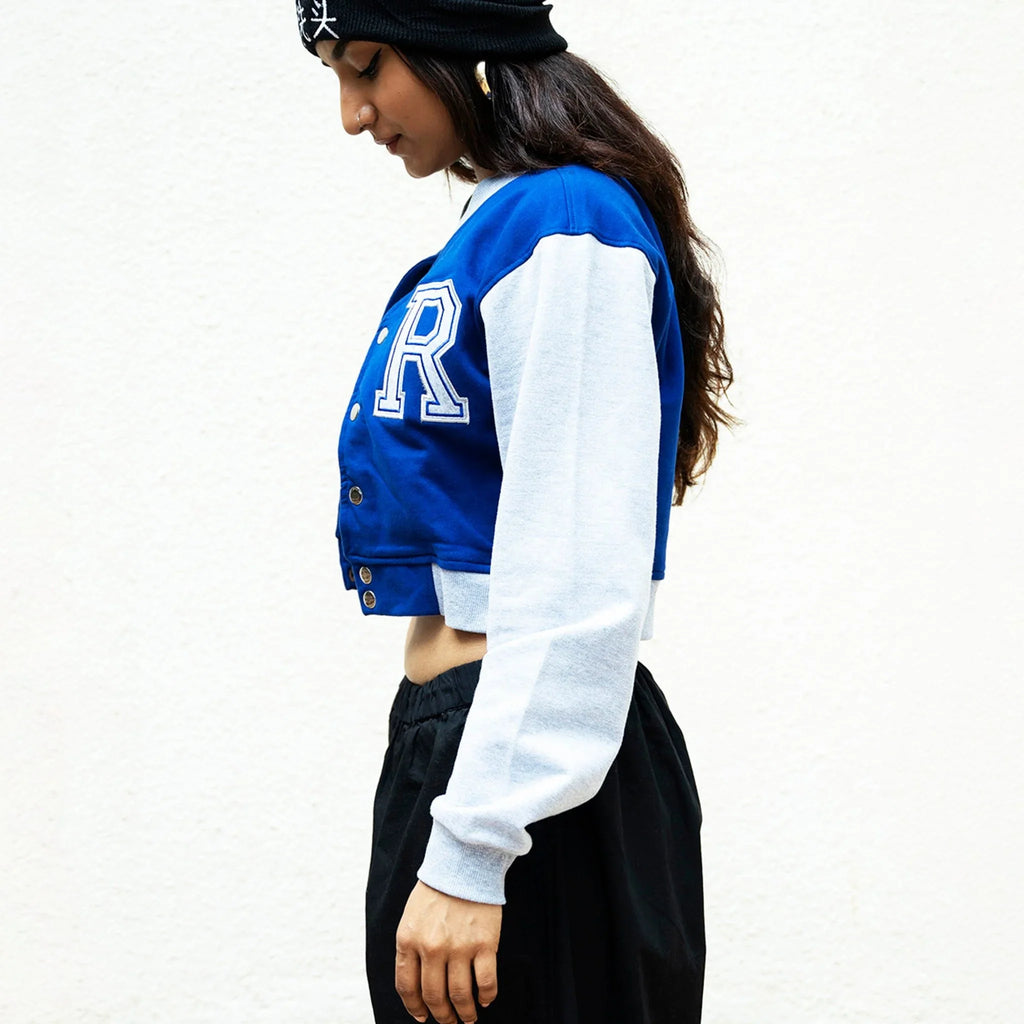 Red Crop Varsity Jacket - I Z F