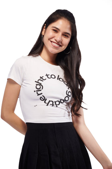 Right To Look Good Graphic Crop Tee - I Z F