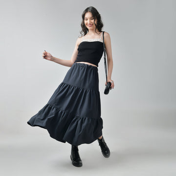 Ruffle Midi Skirt - I Z F