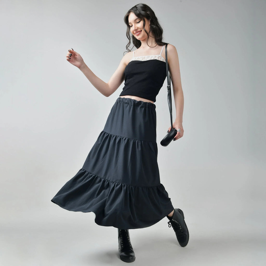 Ruffle Midi Skirt - I Z F