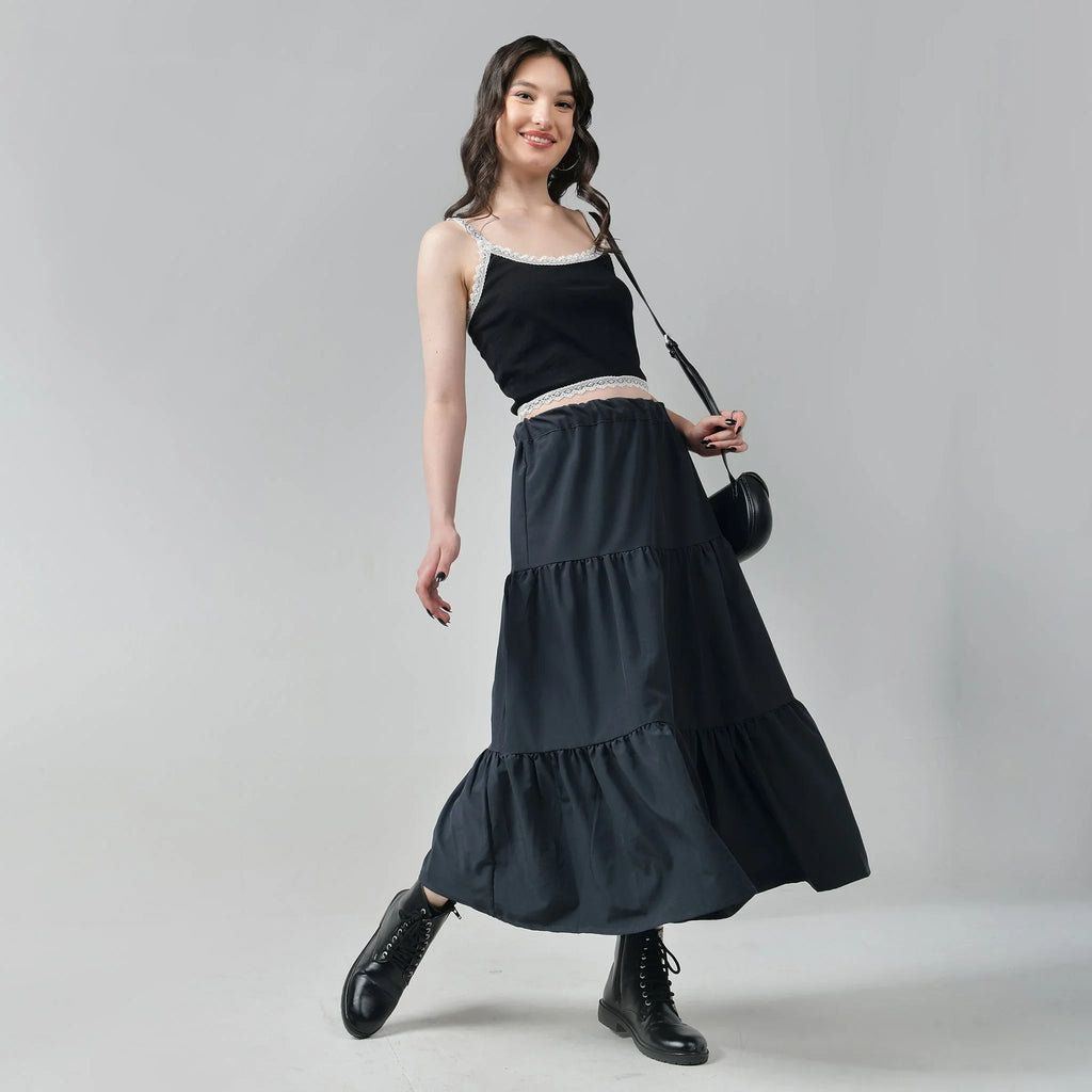 Ruffle Midi Skirt - I Z F