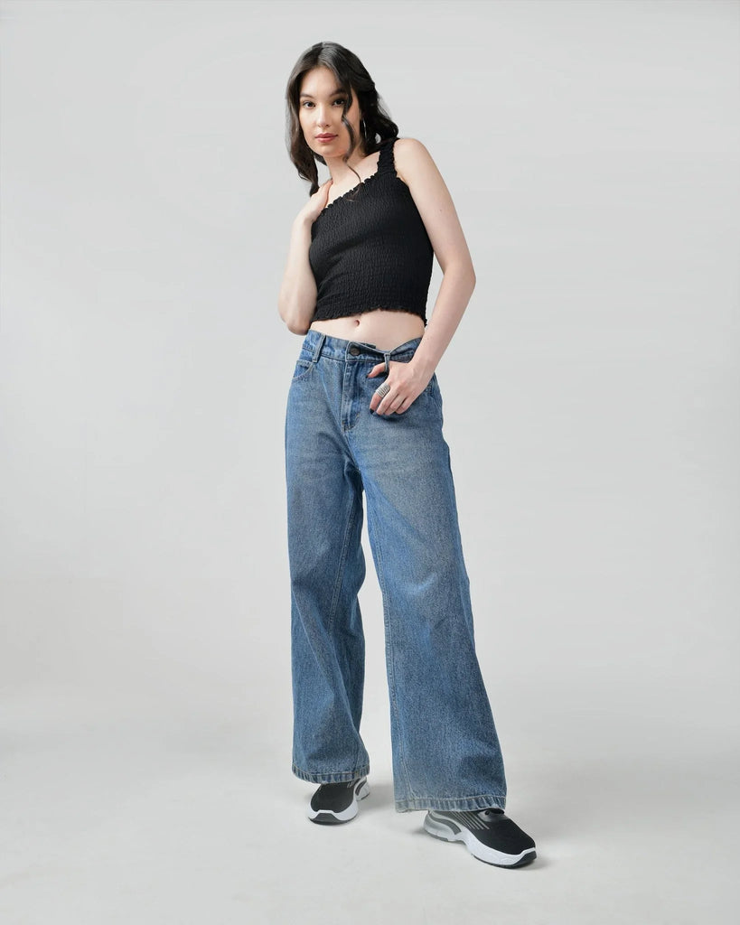 Ruffle super - stretch crop top - I Z F