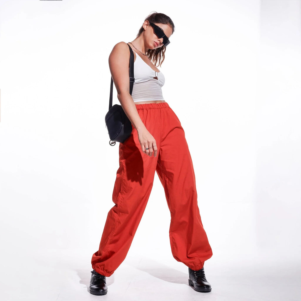 Rust Orange Parachute Pants - I Z F
