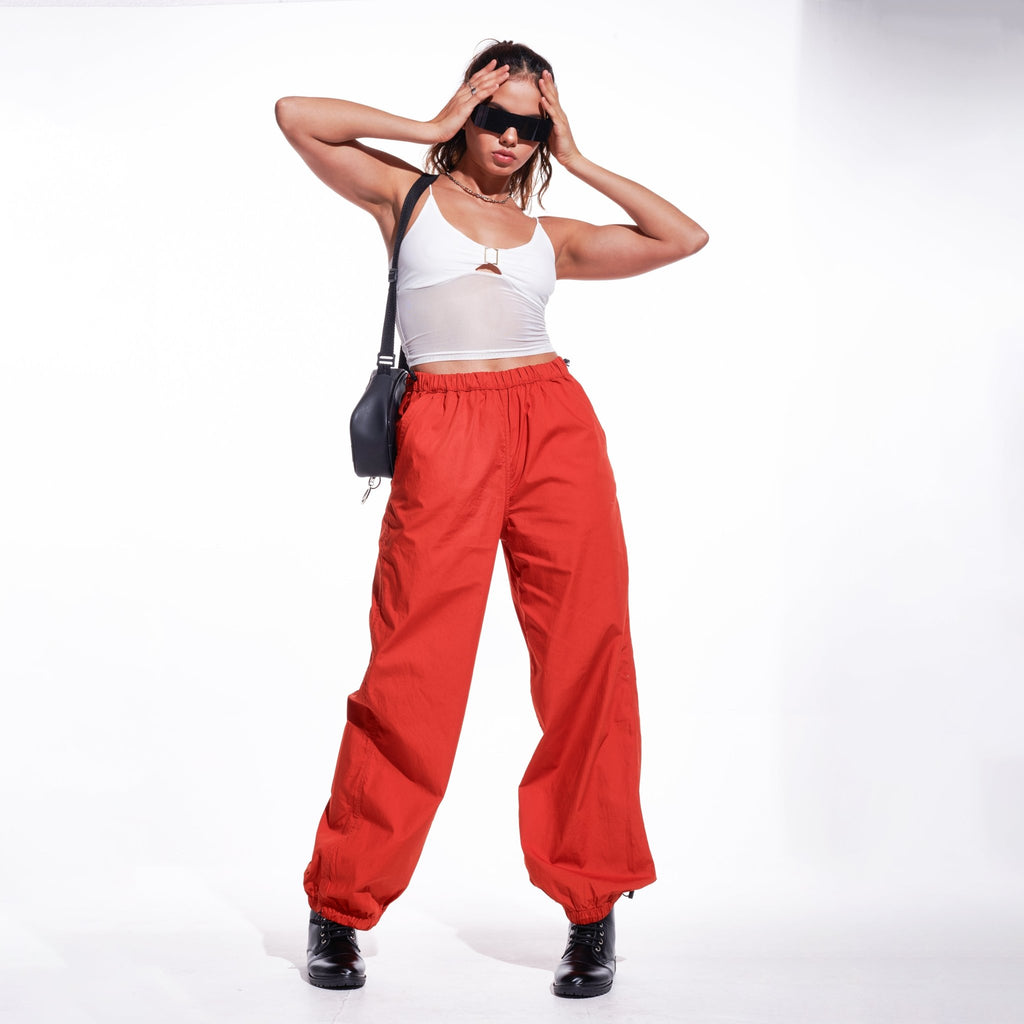 Rust Orange Parachute Pants - I Z F