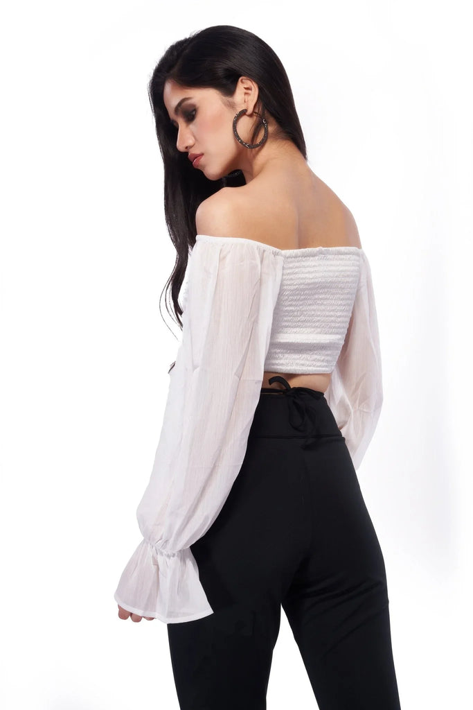 Satin Corset Top - White - I Z F