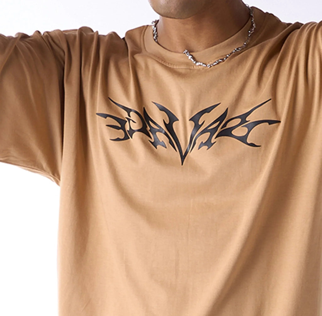 Savage printed oversized cotton Tshirt - I Z F