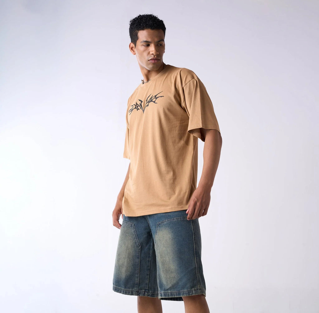 Savage printed oversized cotton Tshirt - I Z F