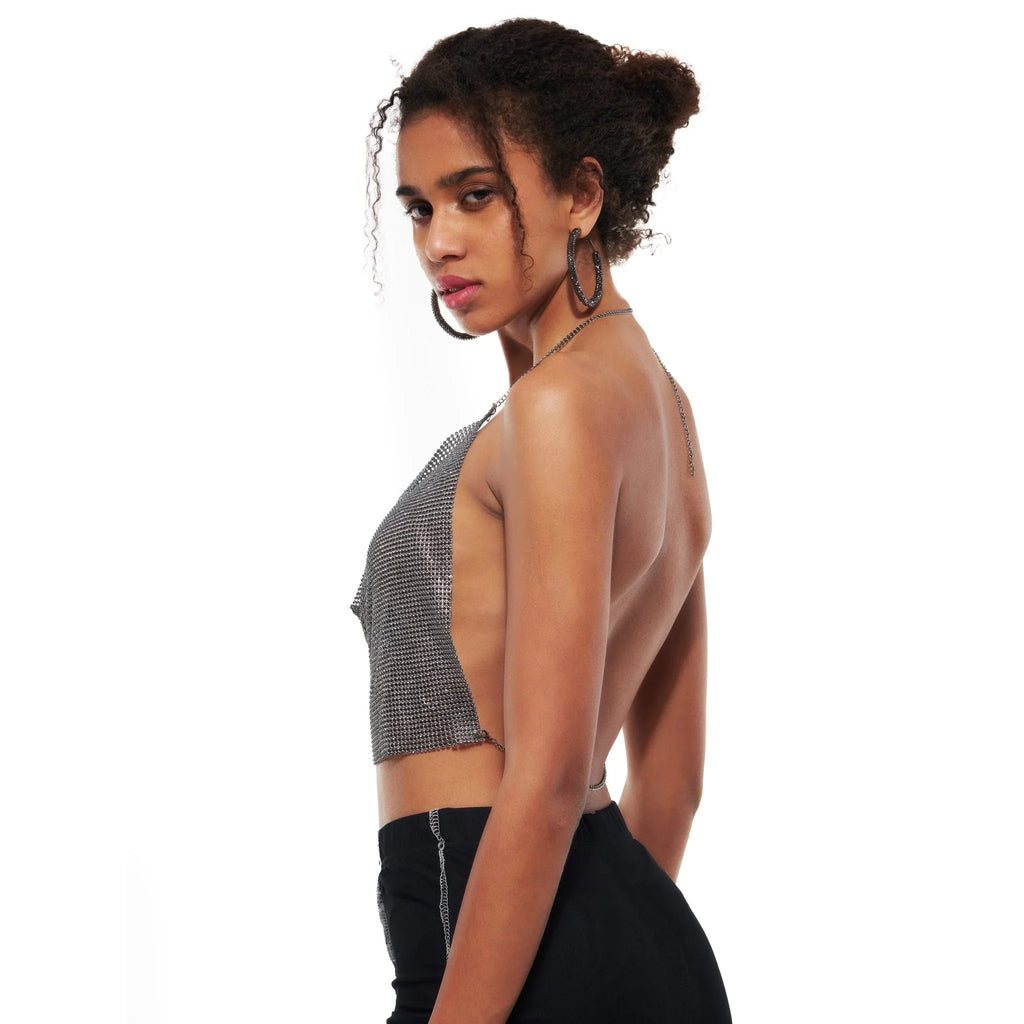 Stardust Rhinestone Black Top - I Z F