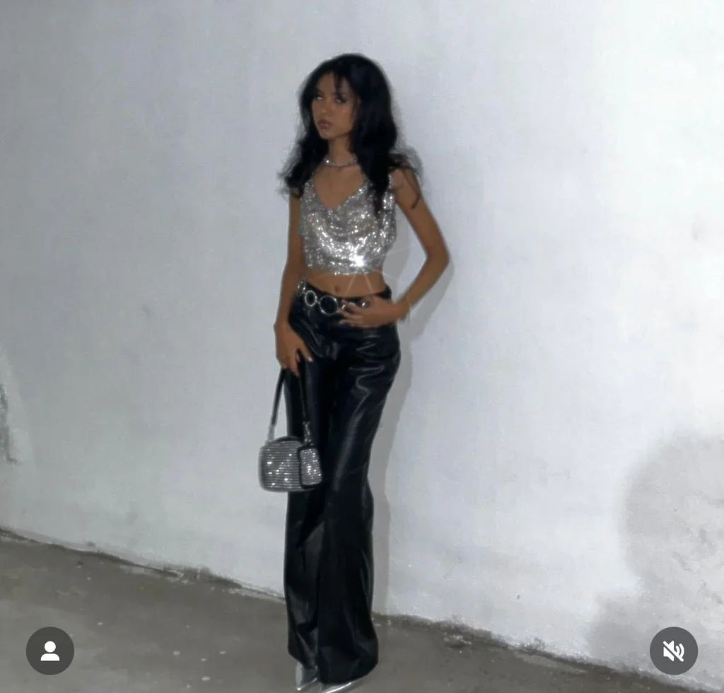 Stardust Rhinestone Gold Top - I Z F