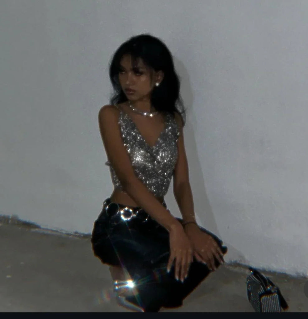 Stardust Rhinestone Gold Top - I Z F