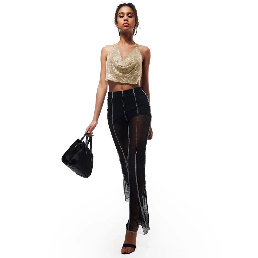 Stardust Rhinestone Gold Top - I Z F