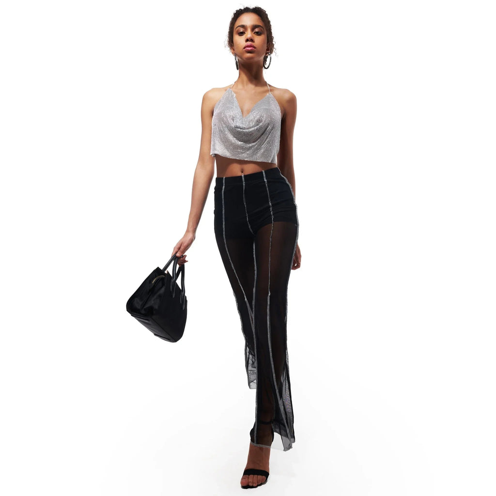 Stardust Rhinestone Silver Top - I Z F