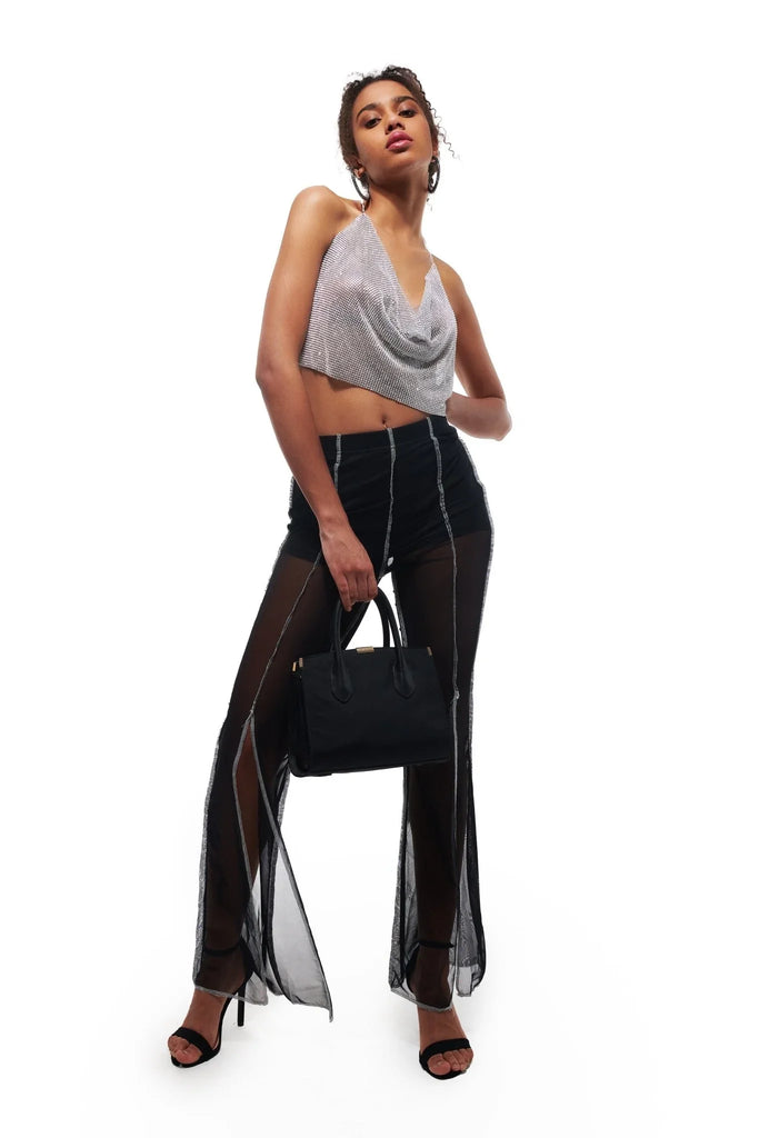 Stardust Rhinestone Silver Top - I Z F