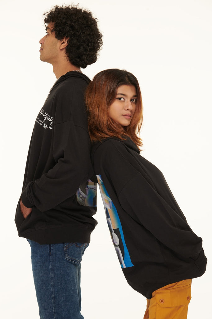 Unisex Black Oversized Hoodie - I Z F