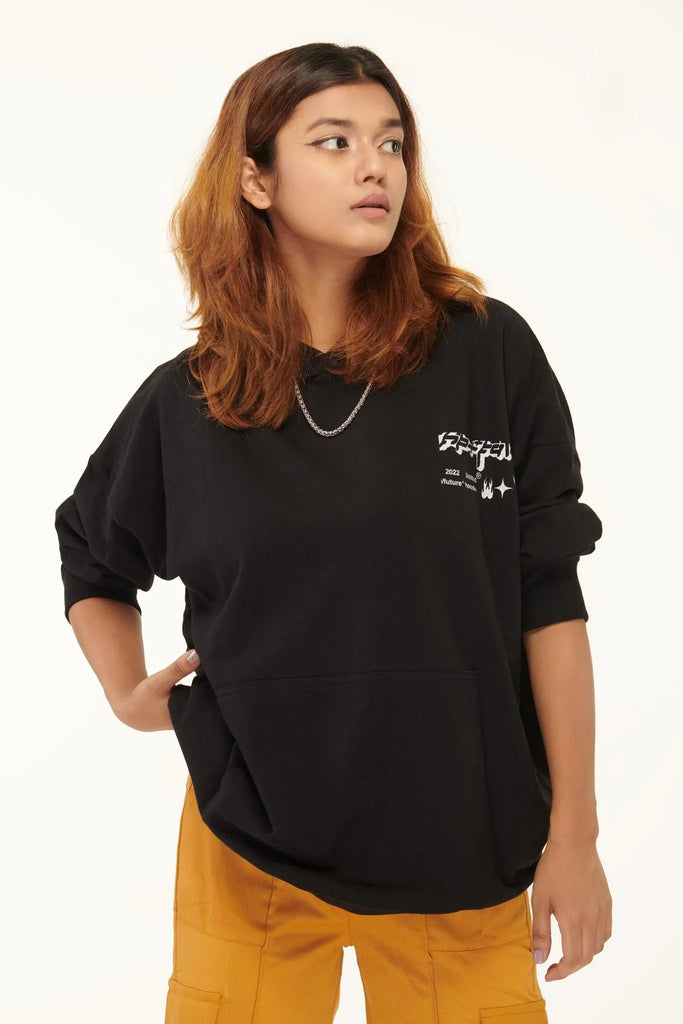Unisex Black Oversized Hoodie - I Z F