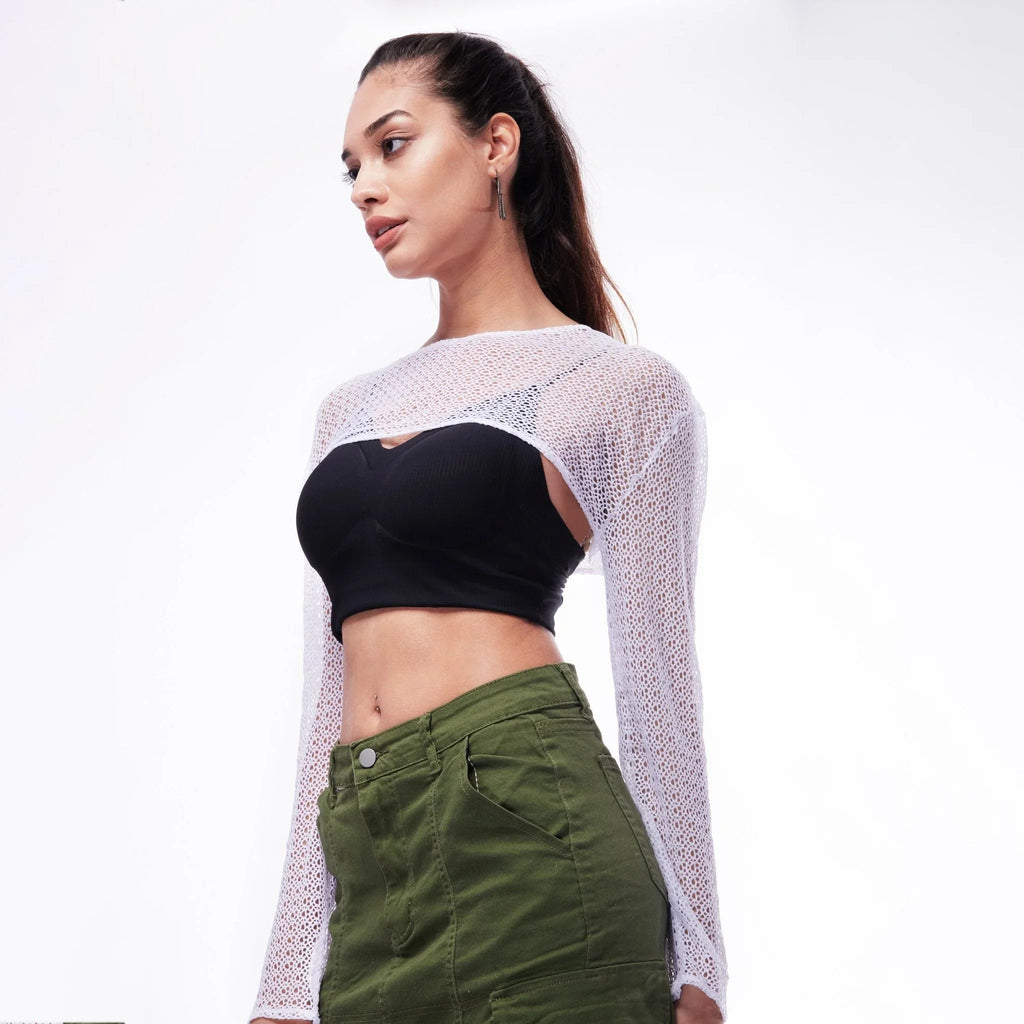 White Crochet Sleeves - I Z F