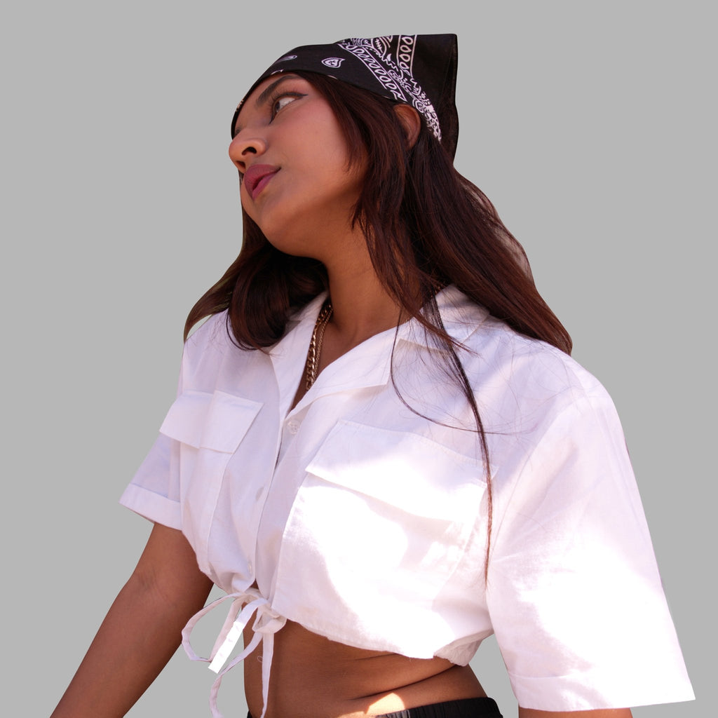 White Crop Shirt - I Z F