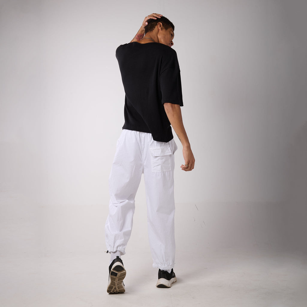 White Oversized Parachute Pants - I Z F