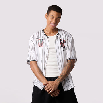 White Striped Baseball Shirt - I Z F