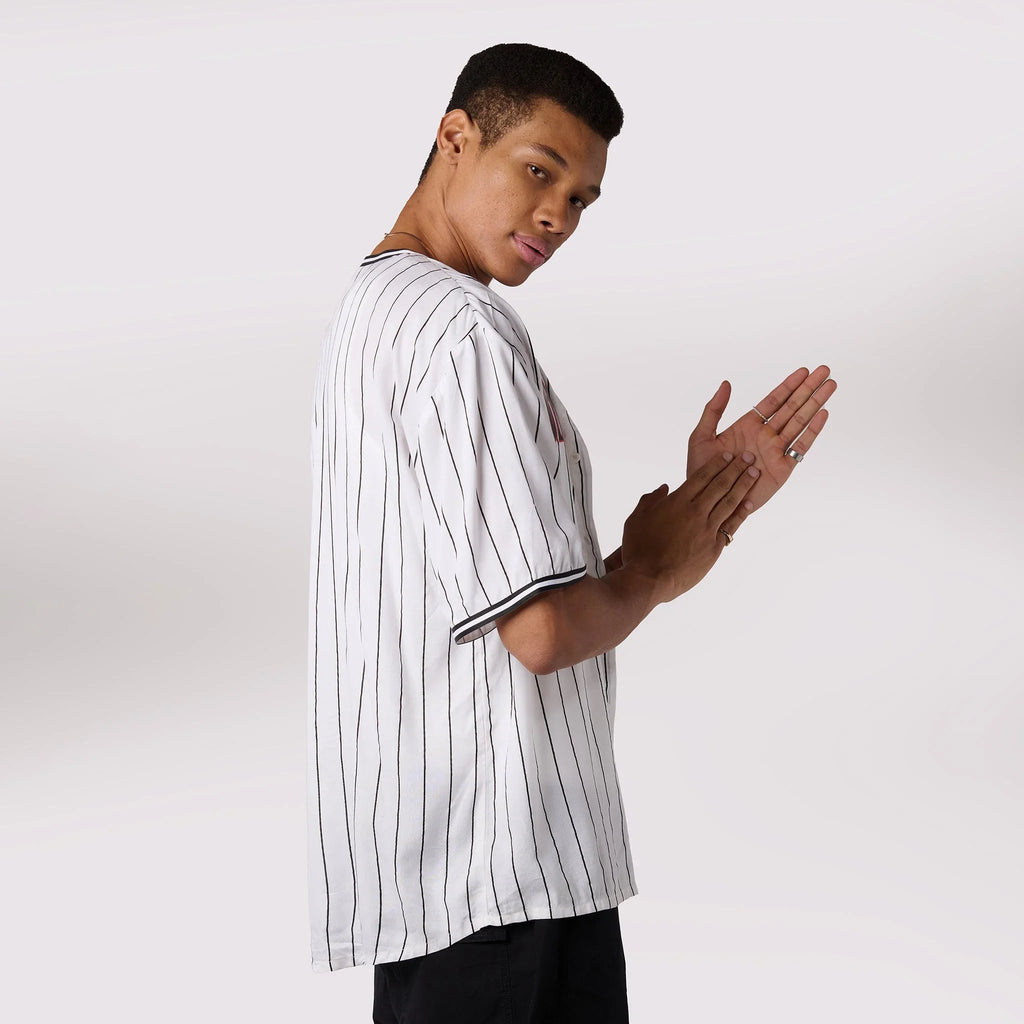 White Striped Baseball Shirt - I Z F