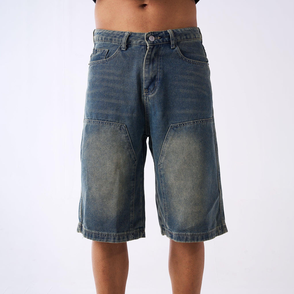 Y2K Blue crop loose fit denim Jorts - I Z F